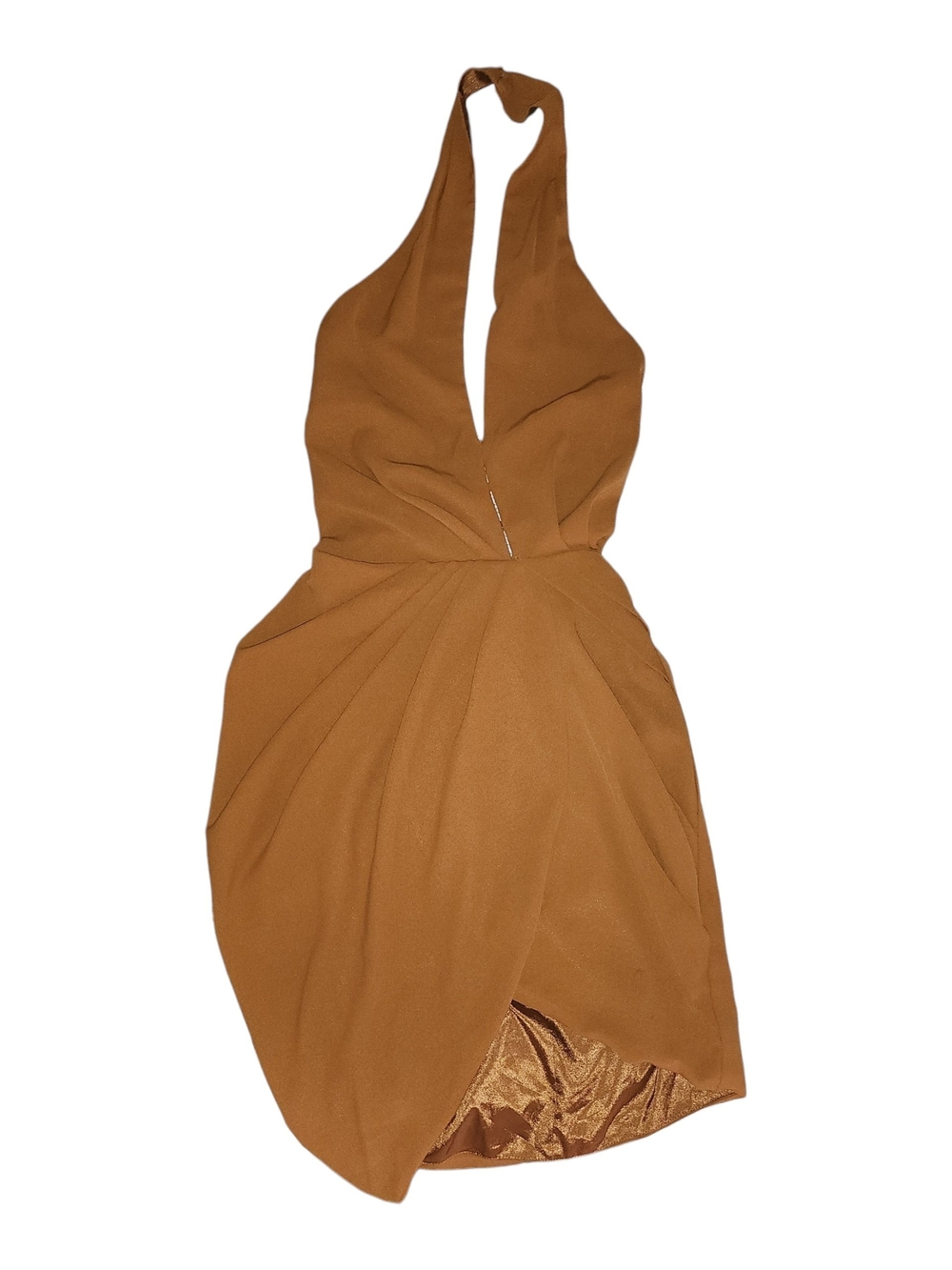Do+Be Women's Medium Camel Halter Mini Dress